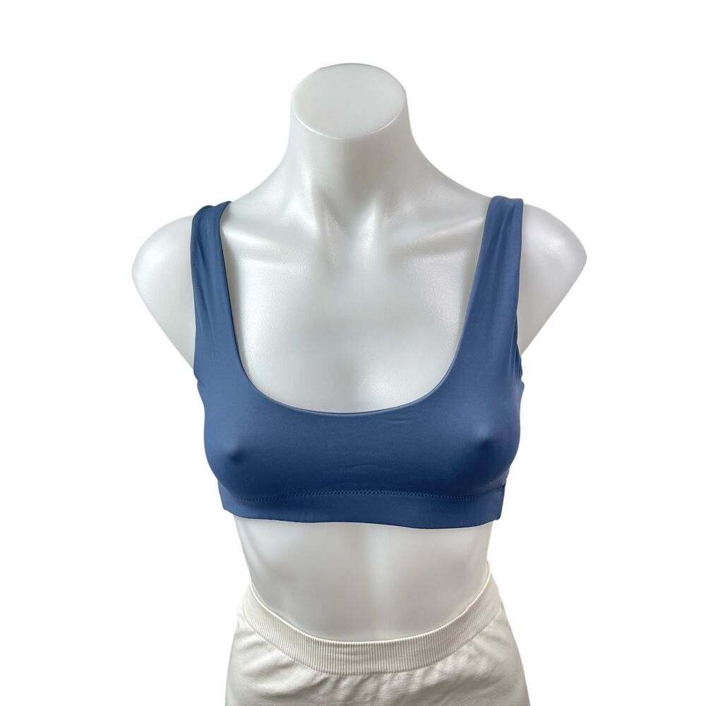 Everlane Womens Blue Sleeveless Yoga Workout Gym Athletic Sports Bra Crop Top XS
